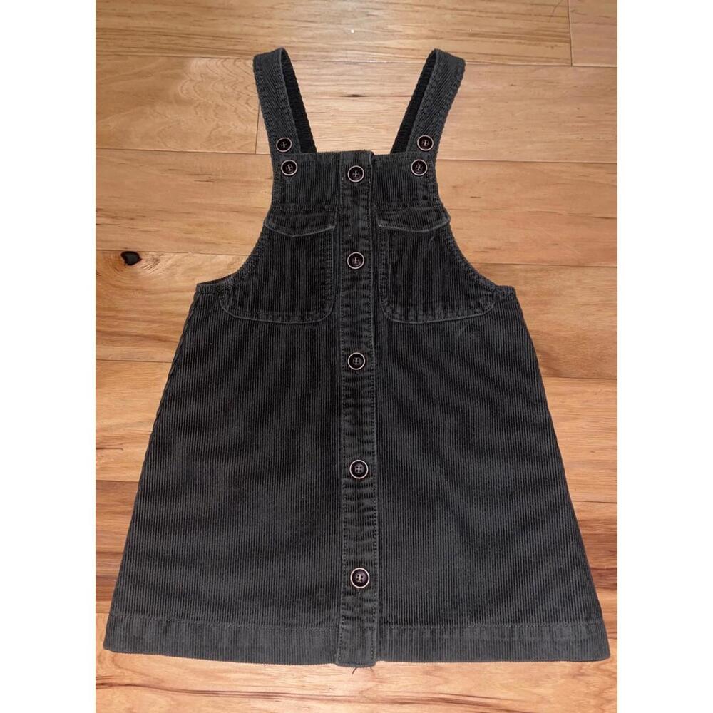 ZARA GIRLS GRAY CORDUROY JUMPER DRESS SIZE 7 EXCELLENT COND LD9